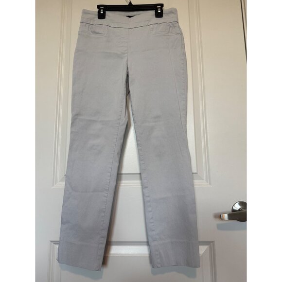 Renuar Straight Leg Stretch Ankle Pant Womens Size 6 Side Slit Faux Pockets - Picture 1 of 8